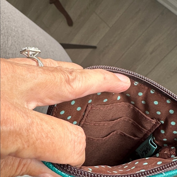 Chala Teal and Brown Turtle Crossbody Bag - Picture 8 of 13